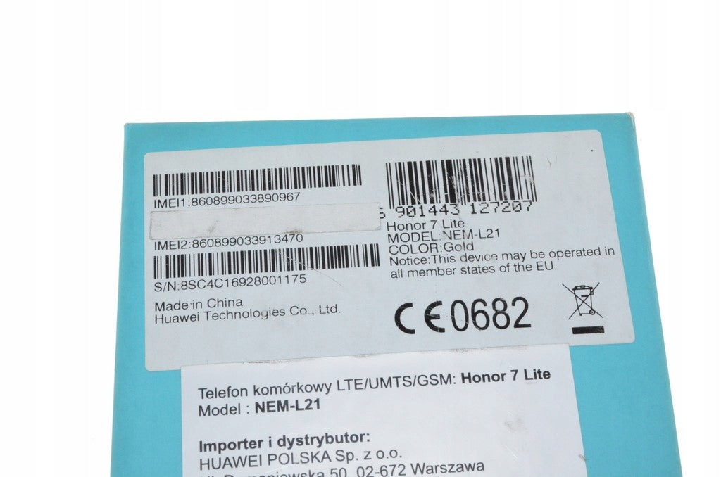 100% Original New HONOR 7 LITE NEM-L21 2/16GB Gold DualSIM Color gold