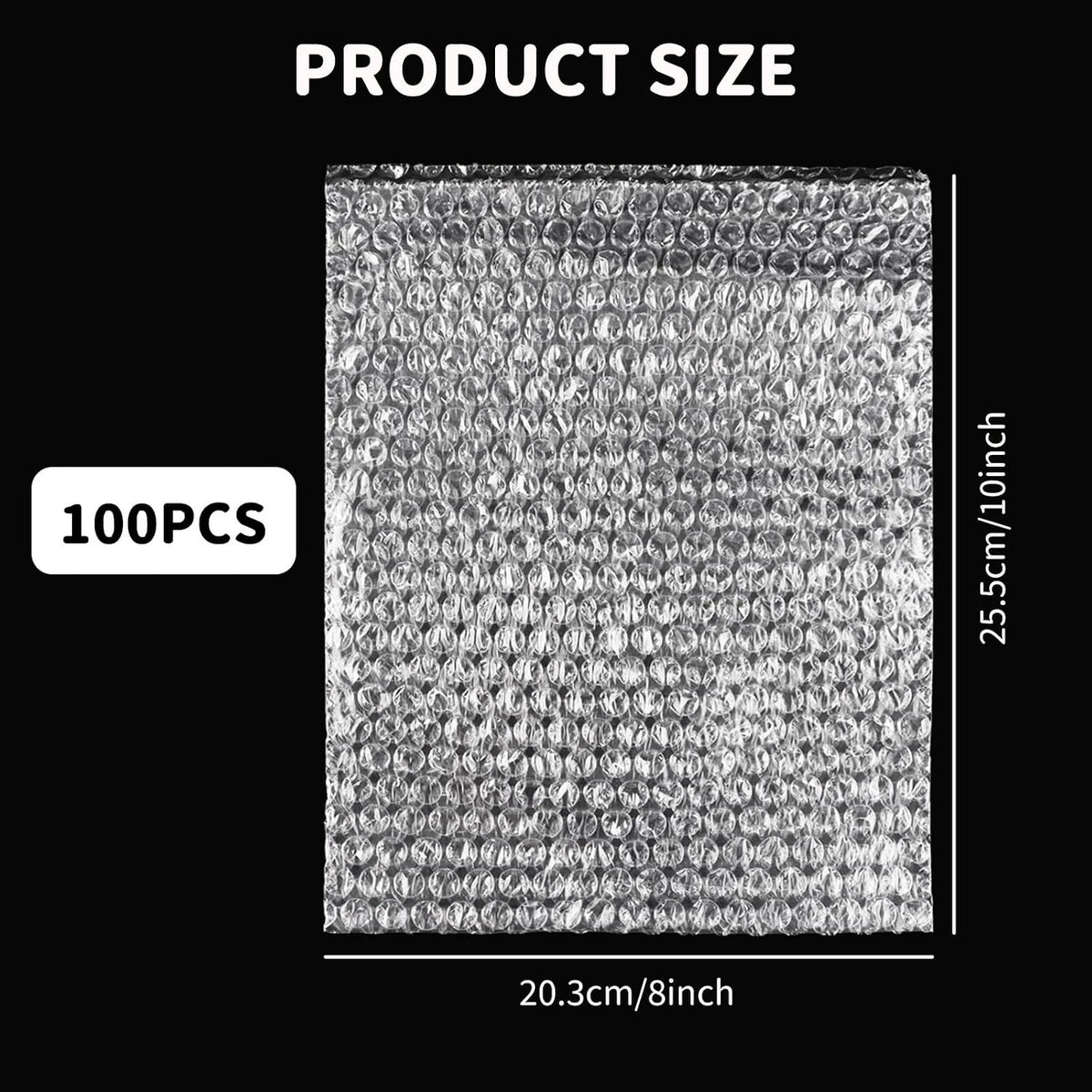 100 PCS BUBBLE WRAP BAGS 20X25CM FOR SHIPPING Width 10 cm