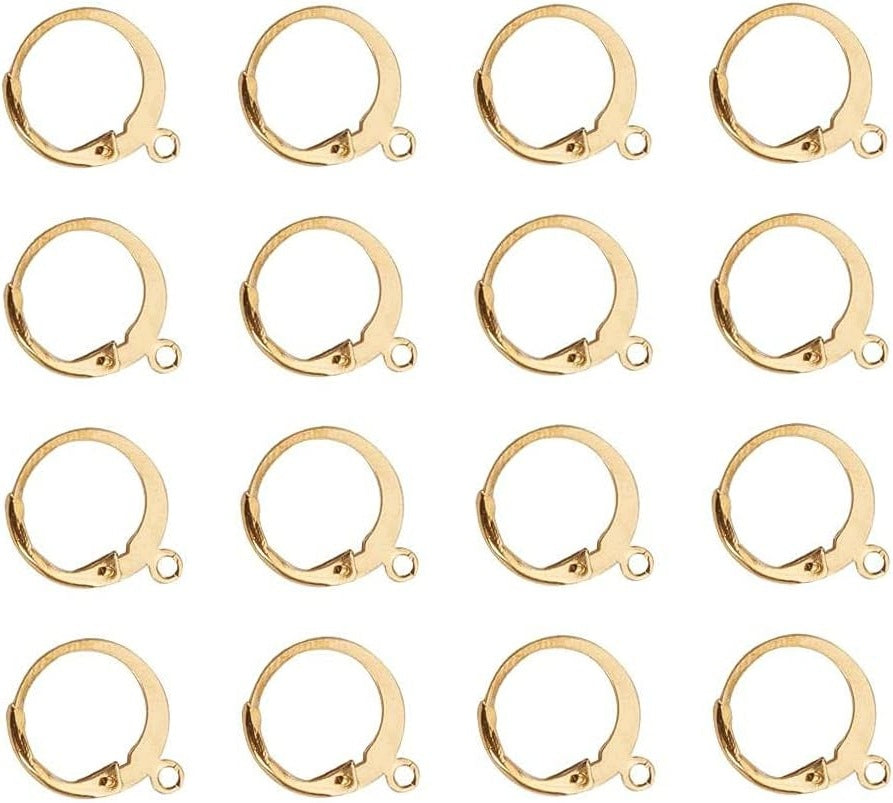 100 PCS STAINLESS STEEL LEVER EARRING HOOKS GOLD PLATED