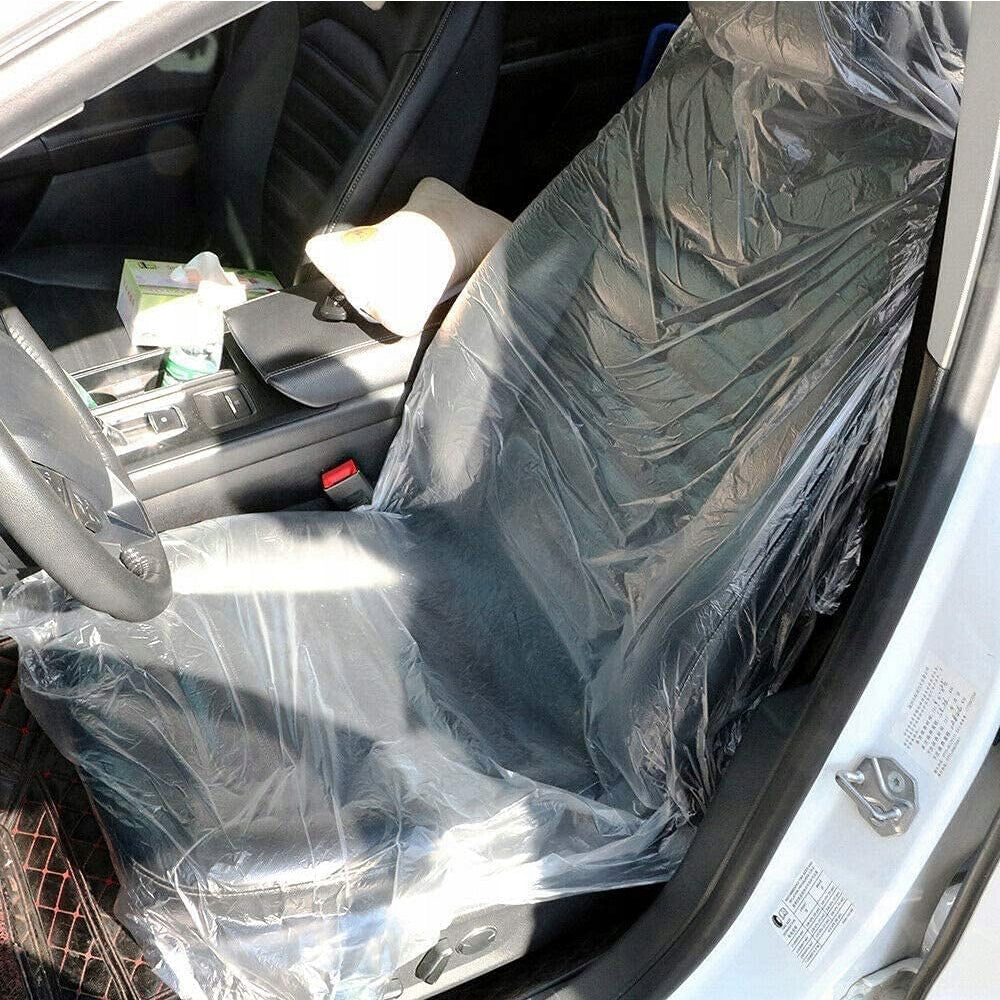 100 Pieces Disposable Seat Covers, Car Universal Plastic Seat Covers Manufacturer code ony-alg-041