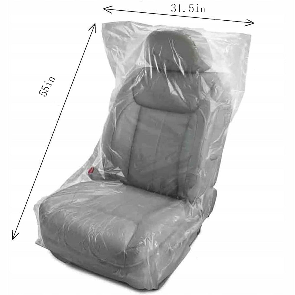 100 Pieces Disposable Seat Covers, Car Universal Plastic Seat Covers Packaging status original