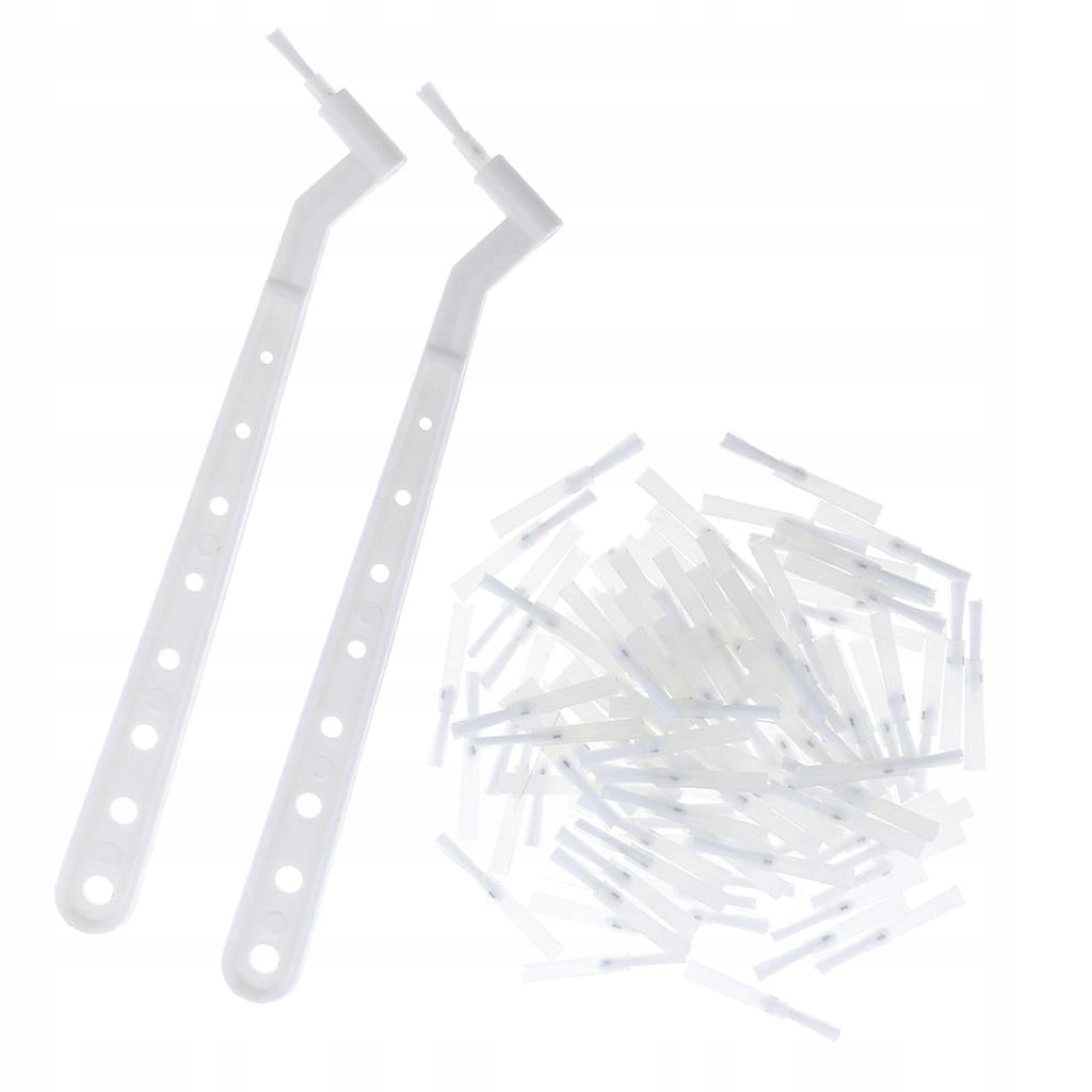 100 Pieces Oral Replaceable Brush Applicator 2 Pieces Brush Handles