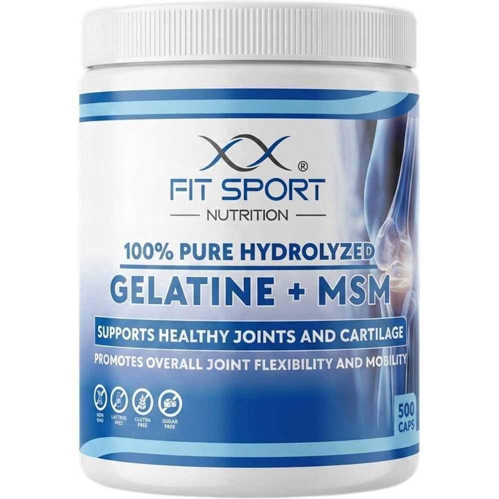 100% Pure Hydrolyzed Gelatine + MSM 500 kapslí - Želatina + MSM