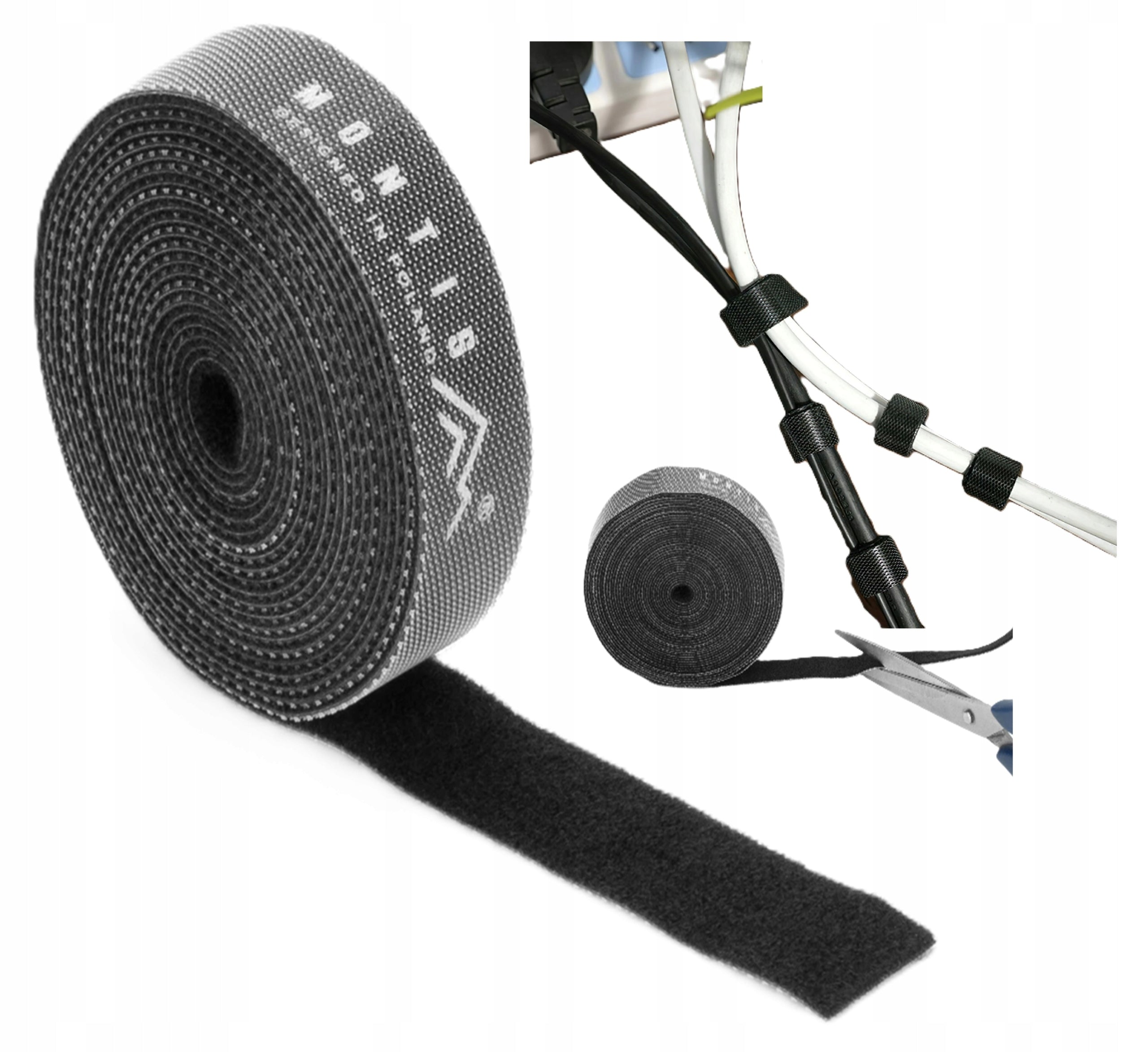 100 centimeter ORGANIZER Velcro tape for cables 1m ADJUSTABLE Montis