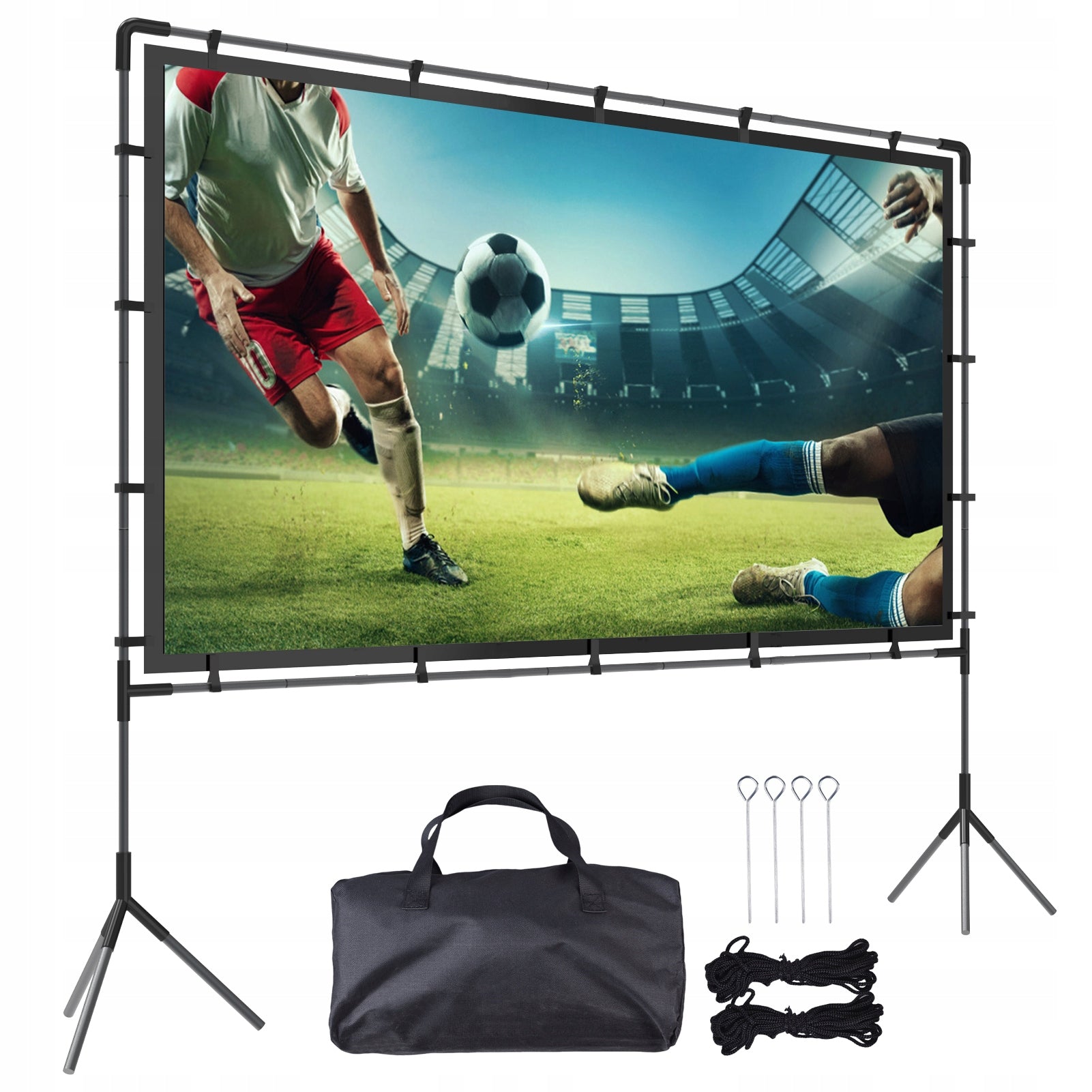100 inch 16:9 aspect ratio outdoor projector screen with stand, k