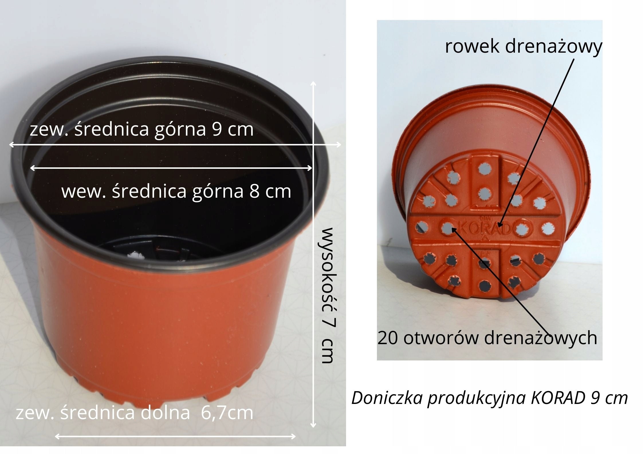 100 pcs PRODUCTION pots 9 round P9 seedlings for seedlings sowing crops EAN (GTIN) 5906740352209