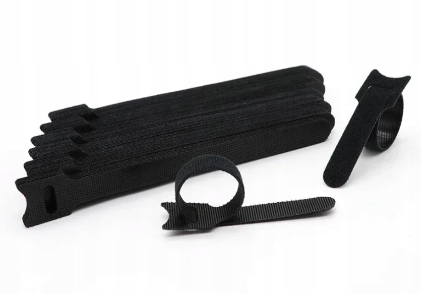 100 x VELCRO cable organizer for cables clamp band BLACK 210x12mm Brand Gembird