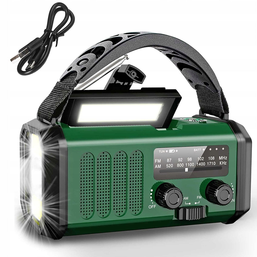 10000mAh Emergency Radio Solar Weather AM FM SOS with USB Charger and Compass Model 69058132875