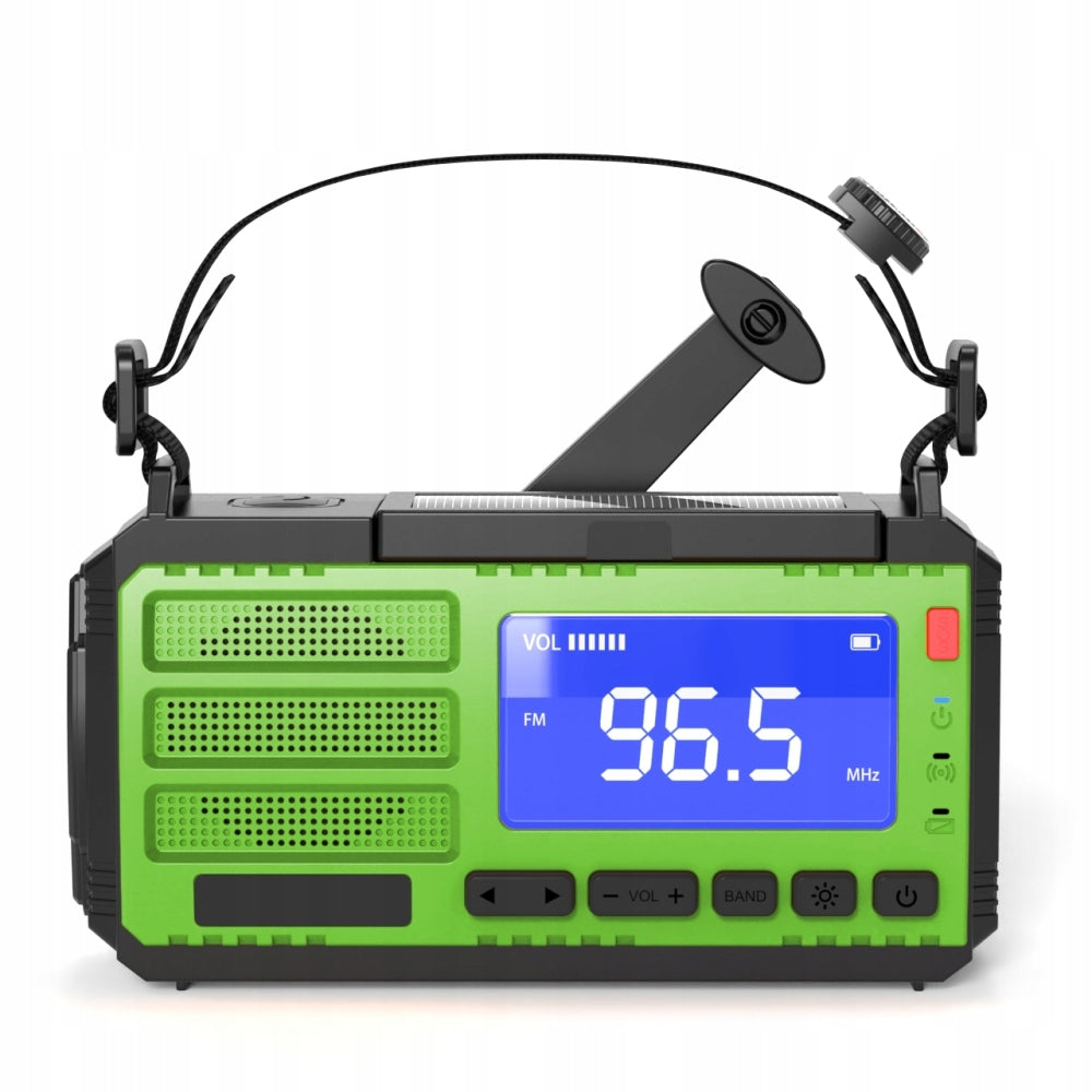 10000mAh Green Emergency FM/AM Solar Radio Mobile Power Alarm SOS Brand no brand