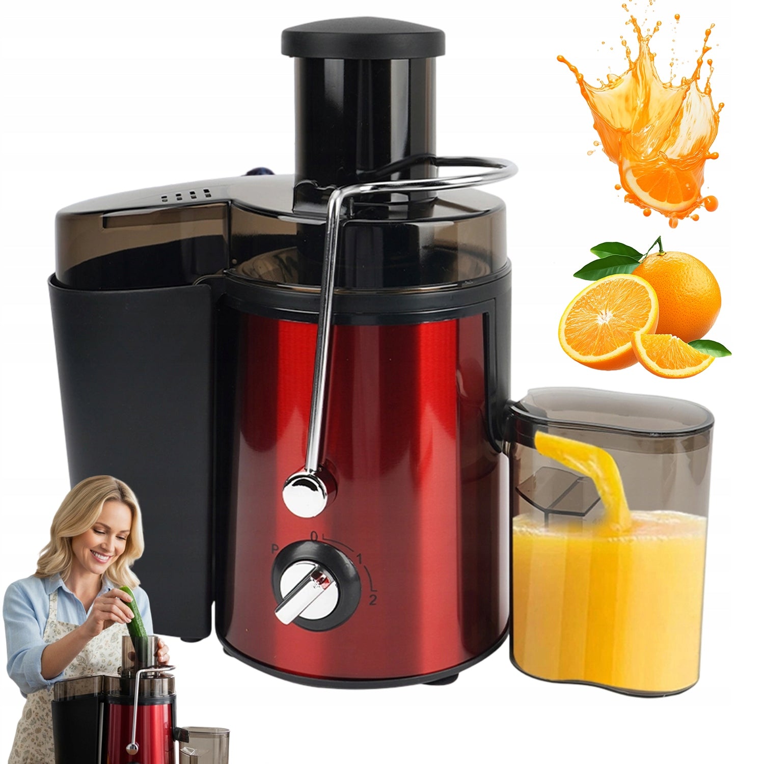 1000W ELECTRIC JUICER WITH SAFETY LOCK AND 1L CONTAINER
