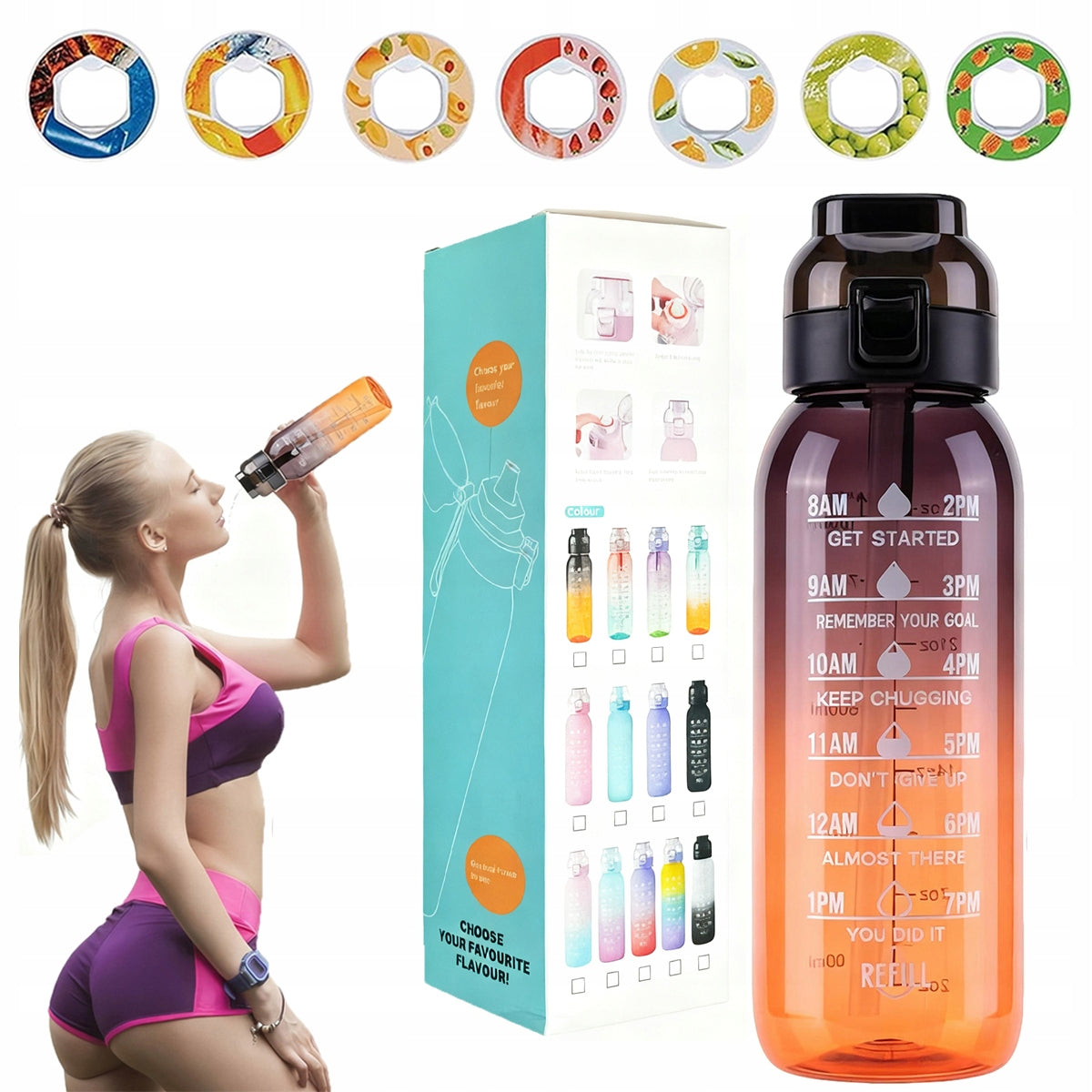 1000ml Fragrance Mug Fragrance Water Bottle - 7 Flavors