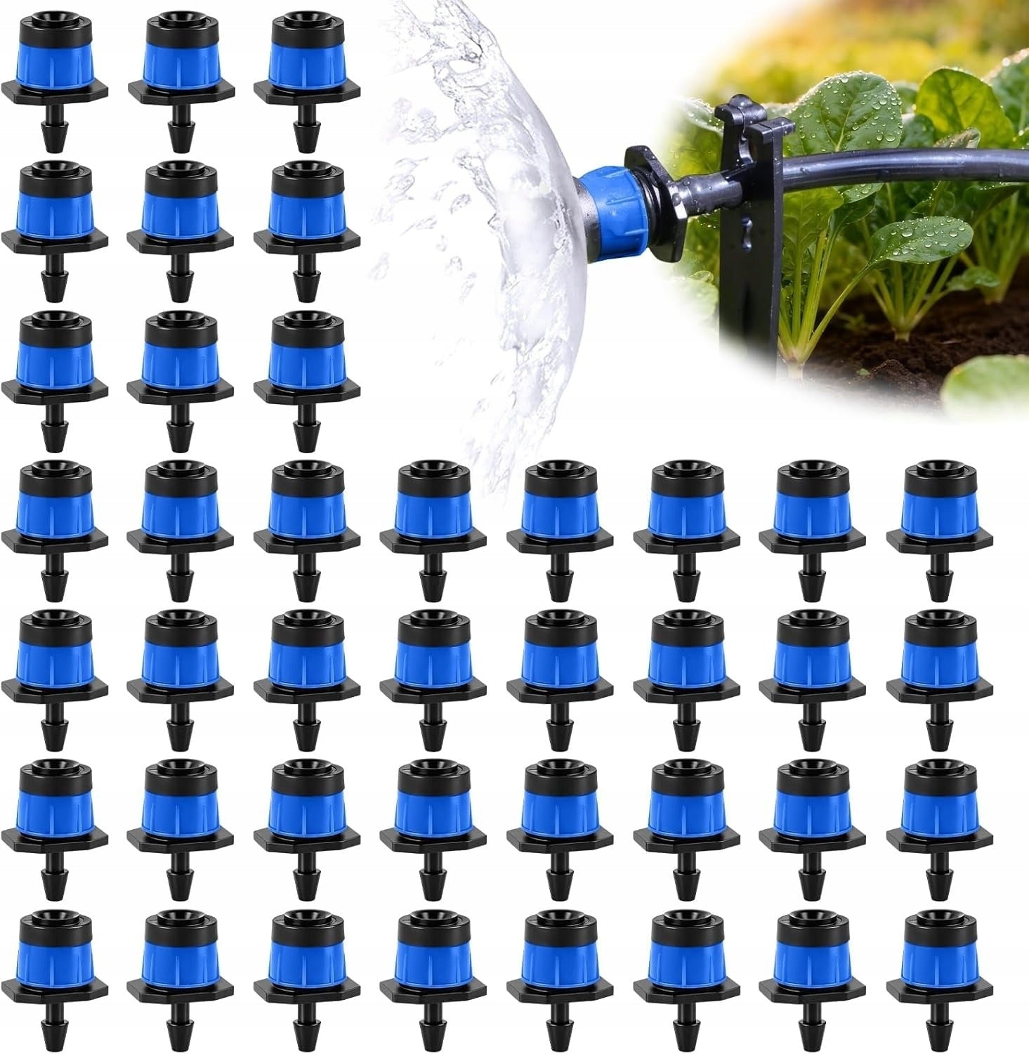 100PCS ADJUSTABLE 1/4 DROPLET IRRIGATION EMITTERS TO PREVENT