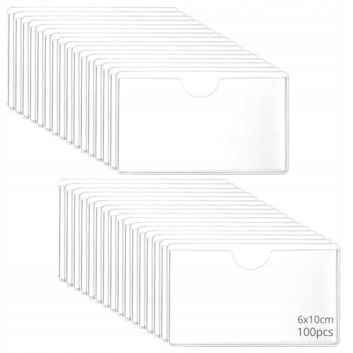 100PCS SELF-ADHESIVE LABEL HOLDERS 6 X 10CM PCW CASE FOR Packaging status original