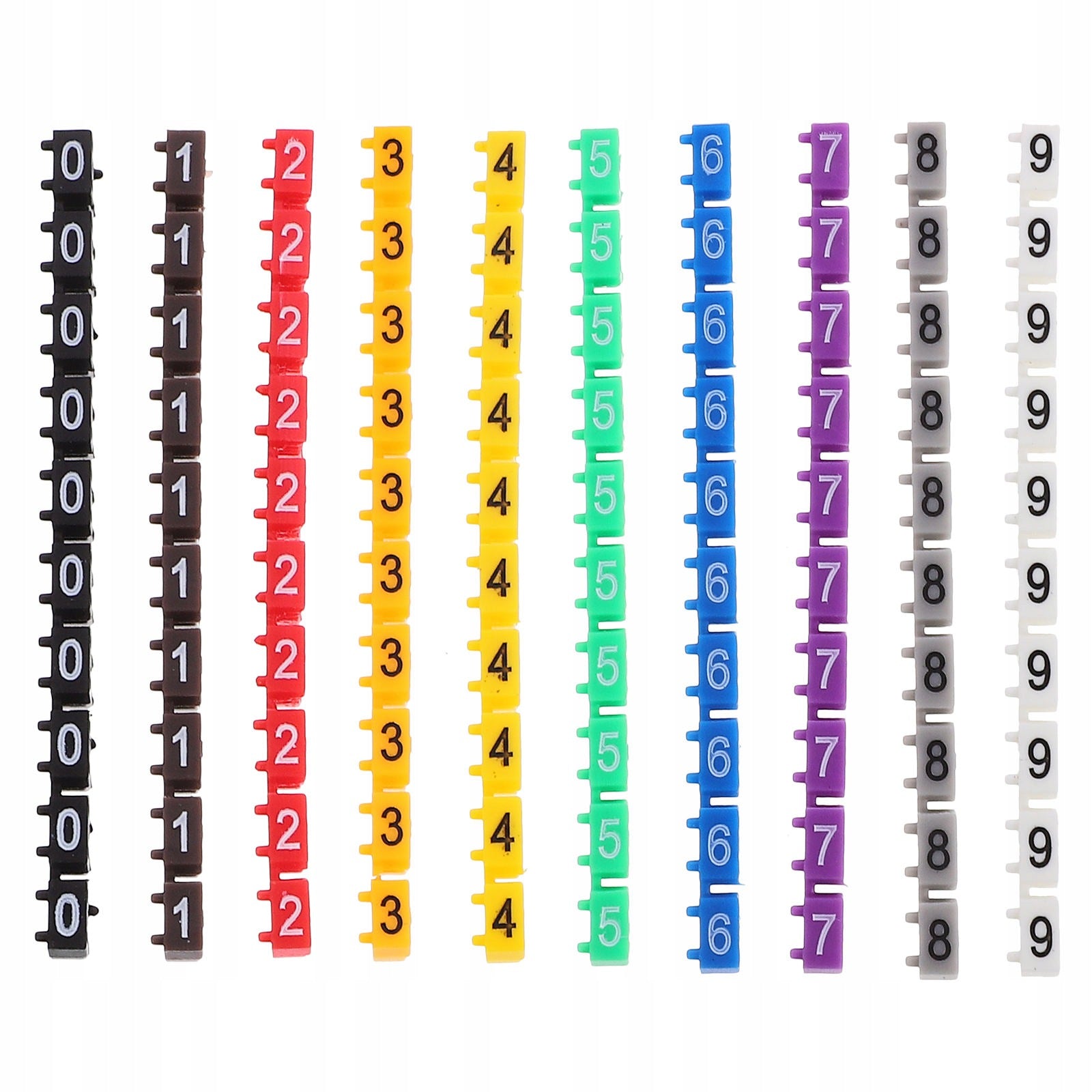 100Pcs Assorted Color Clip-on Plastic Digital Number Cable Markers Manufacturer code 18611801