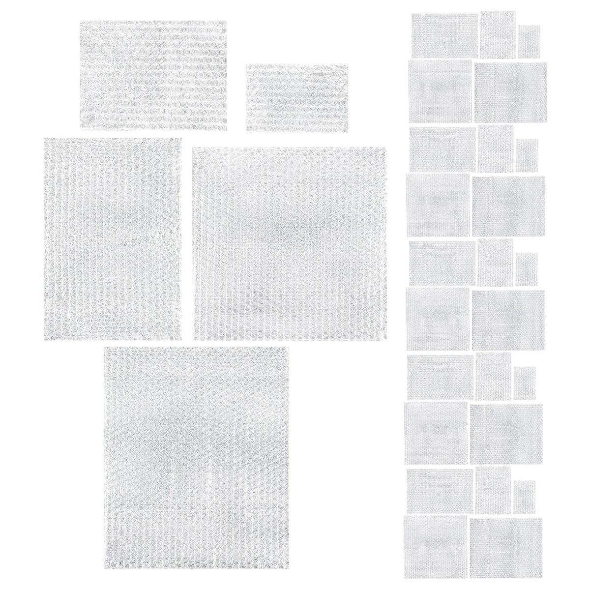 100Pcs Transparent Double Walled Bubble Pouches for Shockproof Packing Length 0.35 m