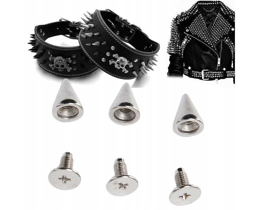 100X STUDS SPIKES FOR DECORATION OF LEATHER CLOTHES DIY GOTH PUNK ROCK METAL