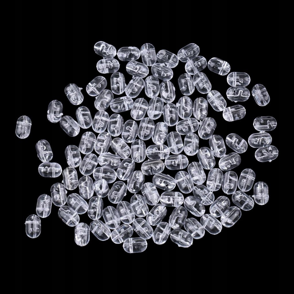 100pcs/lot Fishing Plastic Oval Beads Double Pearl Drill Cross Beads 5x8mm Model twarde koraliki wędkarskie