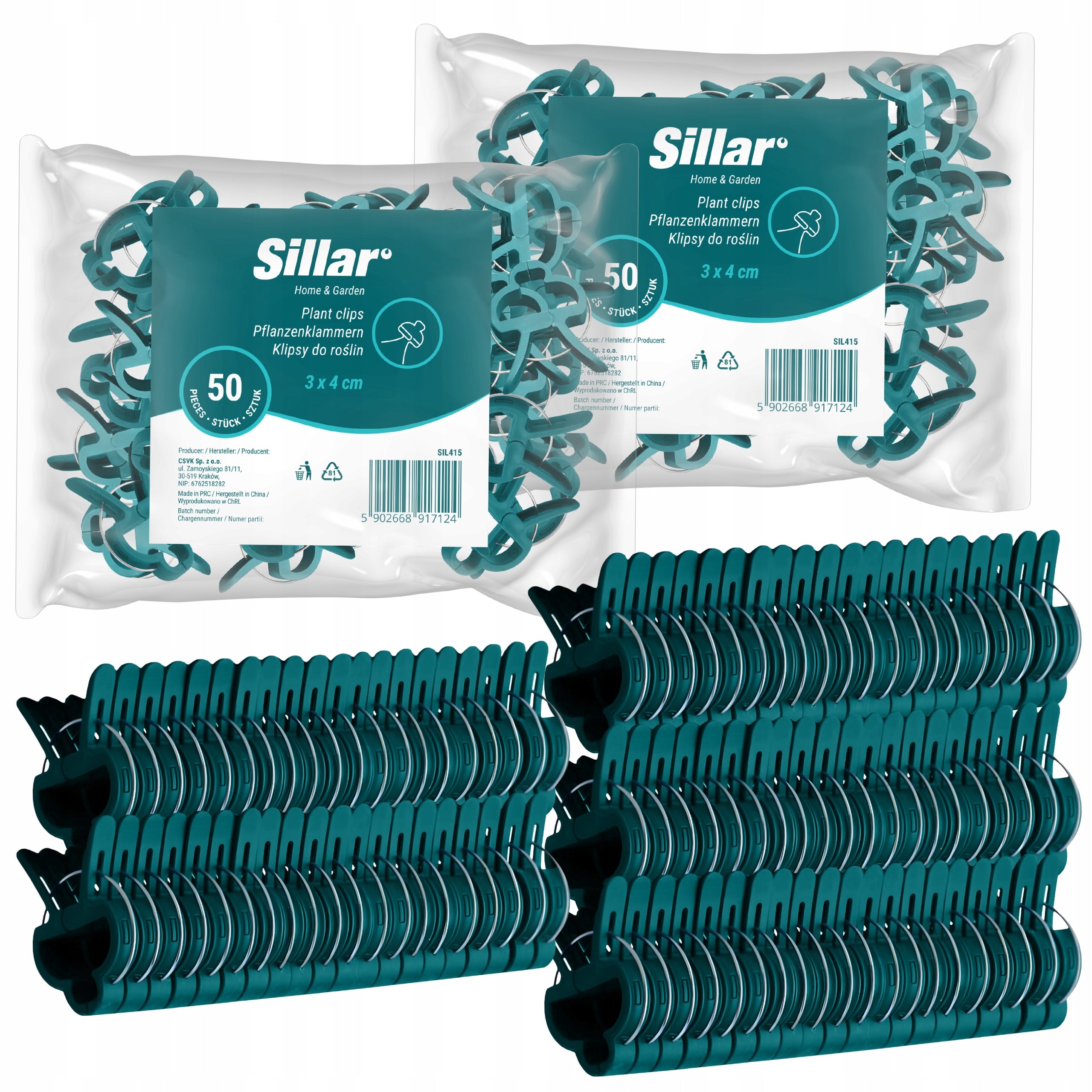 100x Sillar clips for plants set of clips for fixing shoot stems