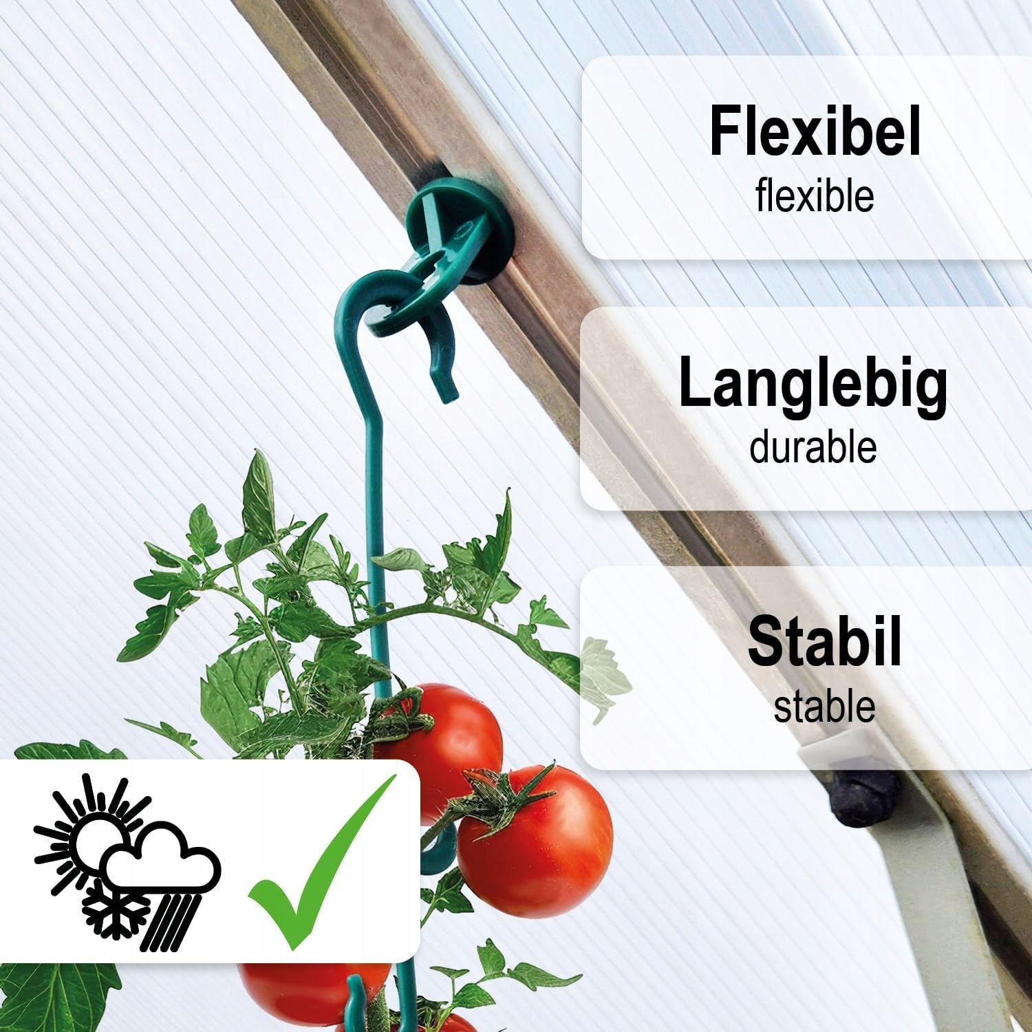 100x greenhouse clips - stable handles for plants with a large load capacity - urz Brand Amazon