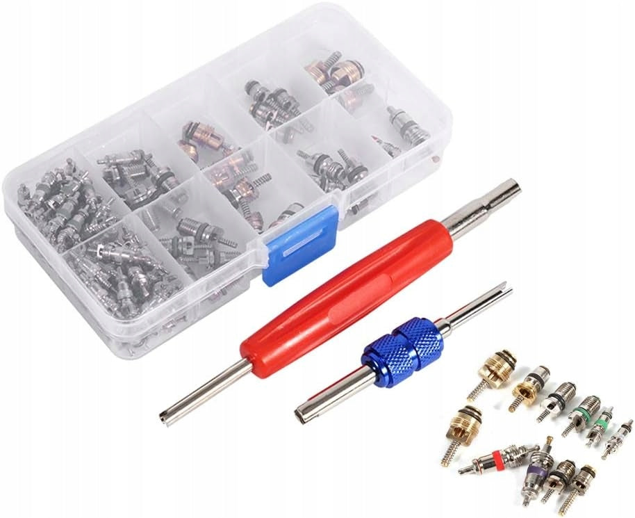 102pcs Car Air Conditioner Valve Core Accessories with Remover Tool