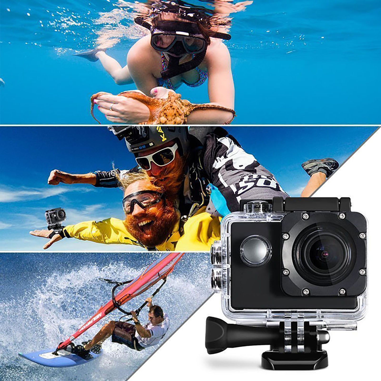 1080HD 12MP UNDERWATER WATERPROOF VIDEO CAMERA DIVING SPORTS CAMERA Packaging status original