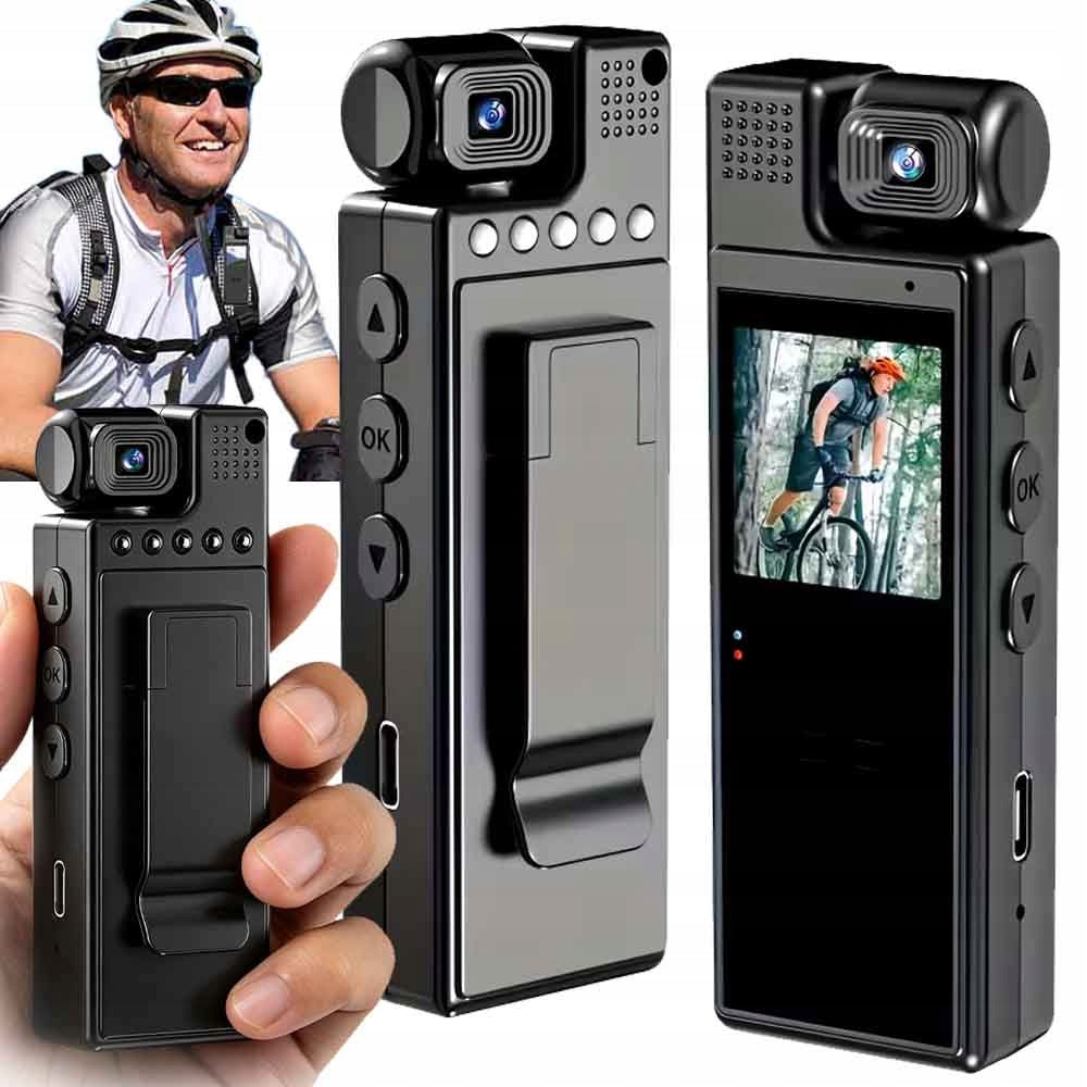 1080P 180° Sports Camera For Tourist Vlog Recording Video With Clip