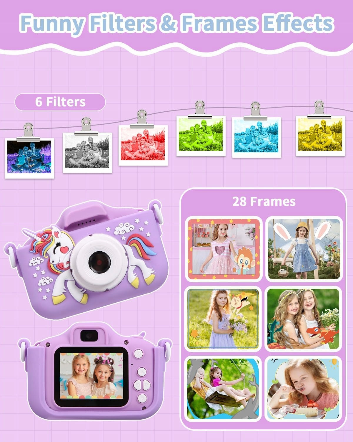 1080P DIGITAL UNICORN BABY CAMERA WITH 64GB SD CARD FOR GIFT Manufacturer code APARAT DZIECIĘCY CYFROWY 1080P KARTA SD 64GB
