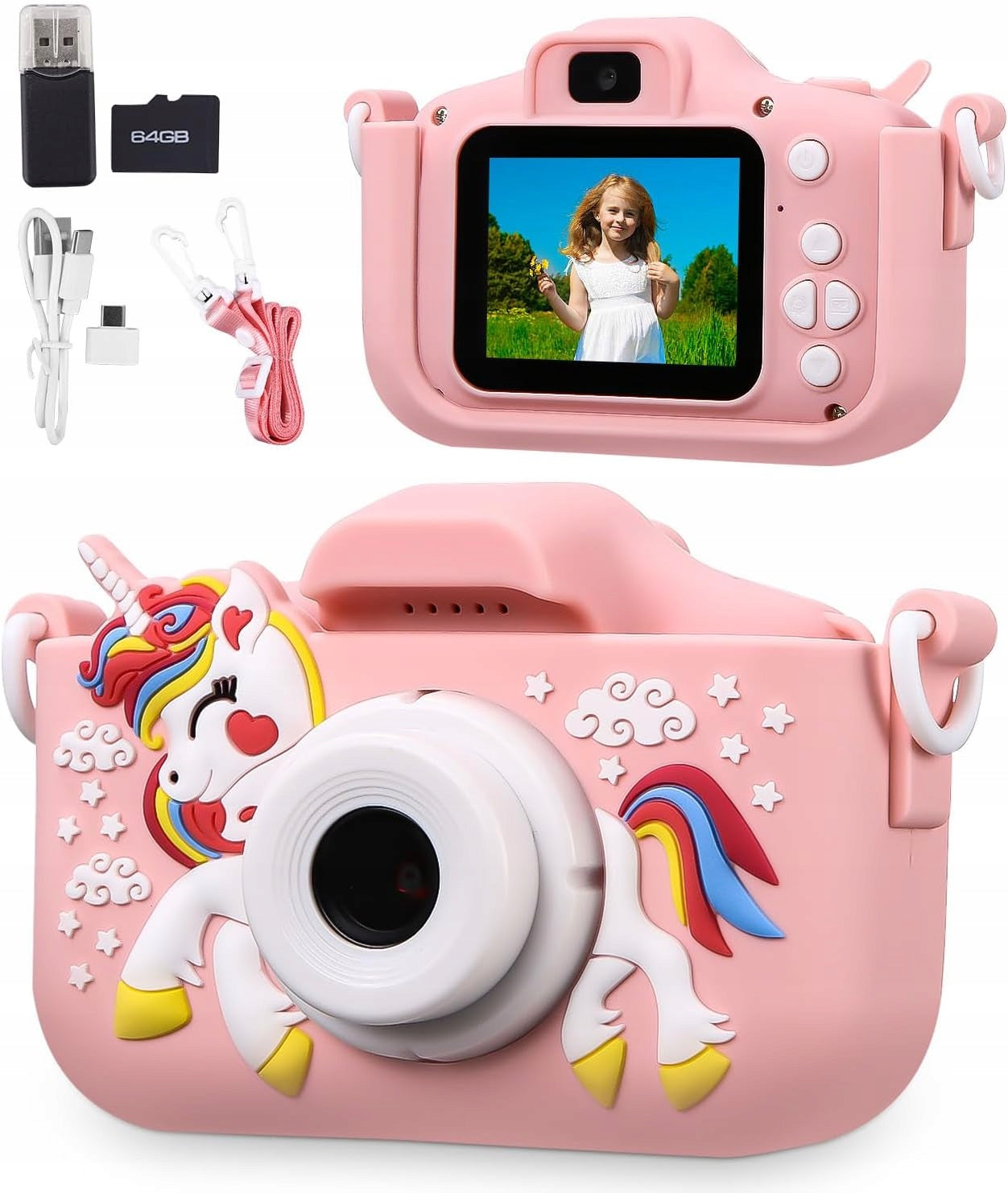 1080P DIGITAL UNICORN BABY CAMERA WITH 64GB SD CARD FOR GIFT