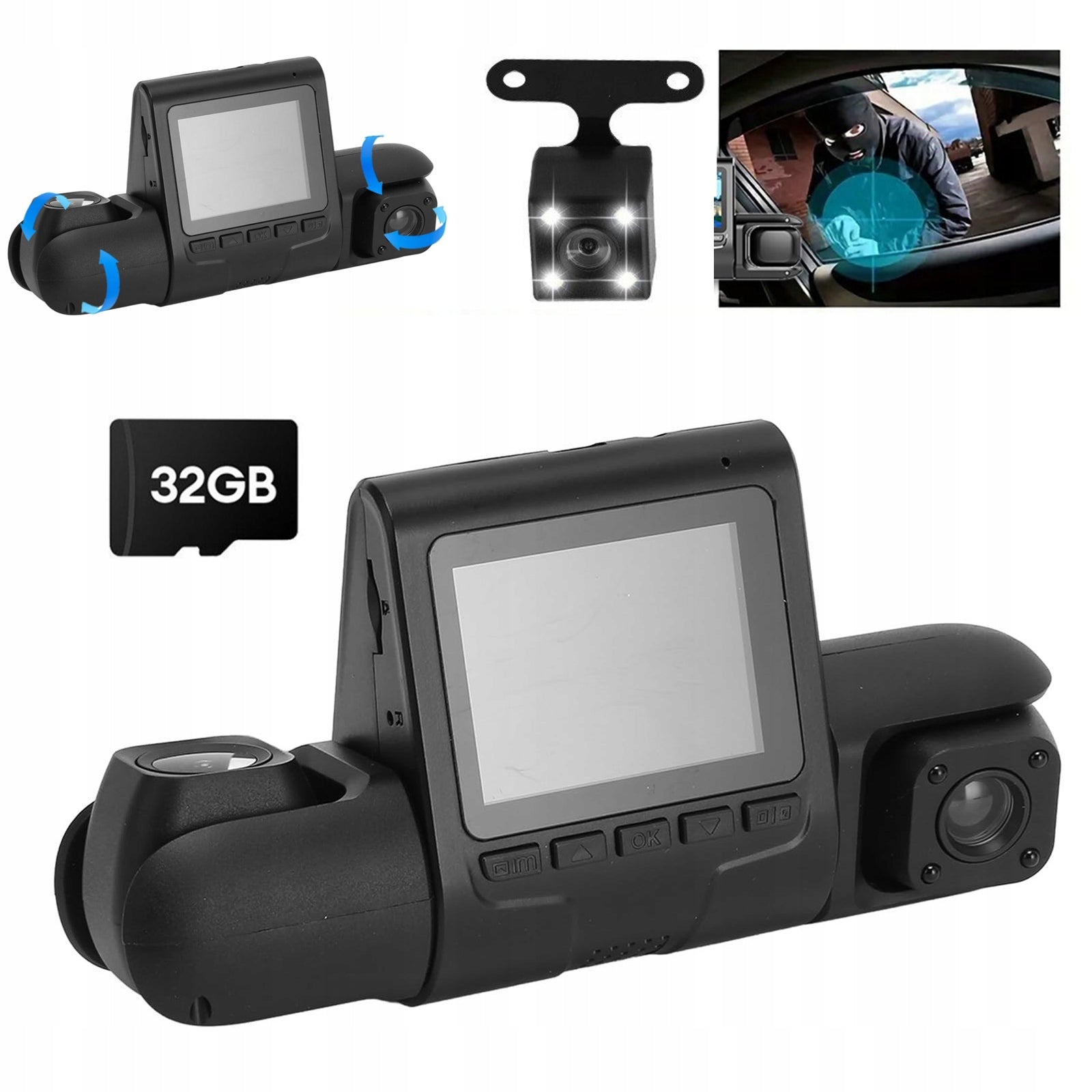 1080P FHD VIDEO RECORDER CAR CAMERA GPS WIFI REVERSING CAMERA + SIDE CAMERA