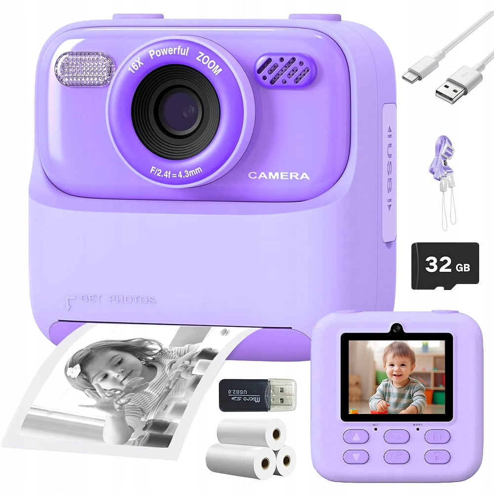 1080P HD DIGITAL INSTANT CAMERA WITH PRINTER +32GB