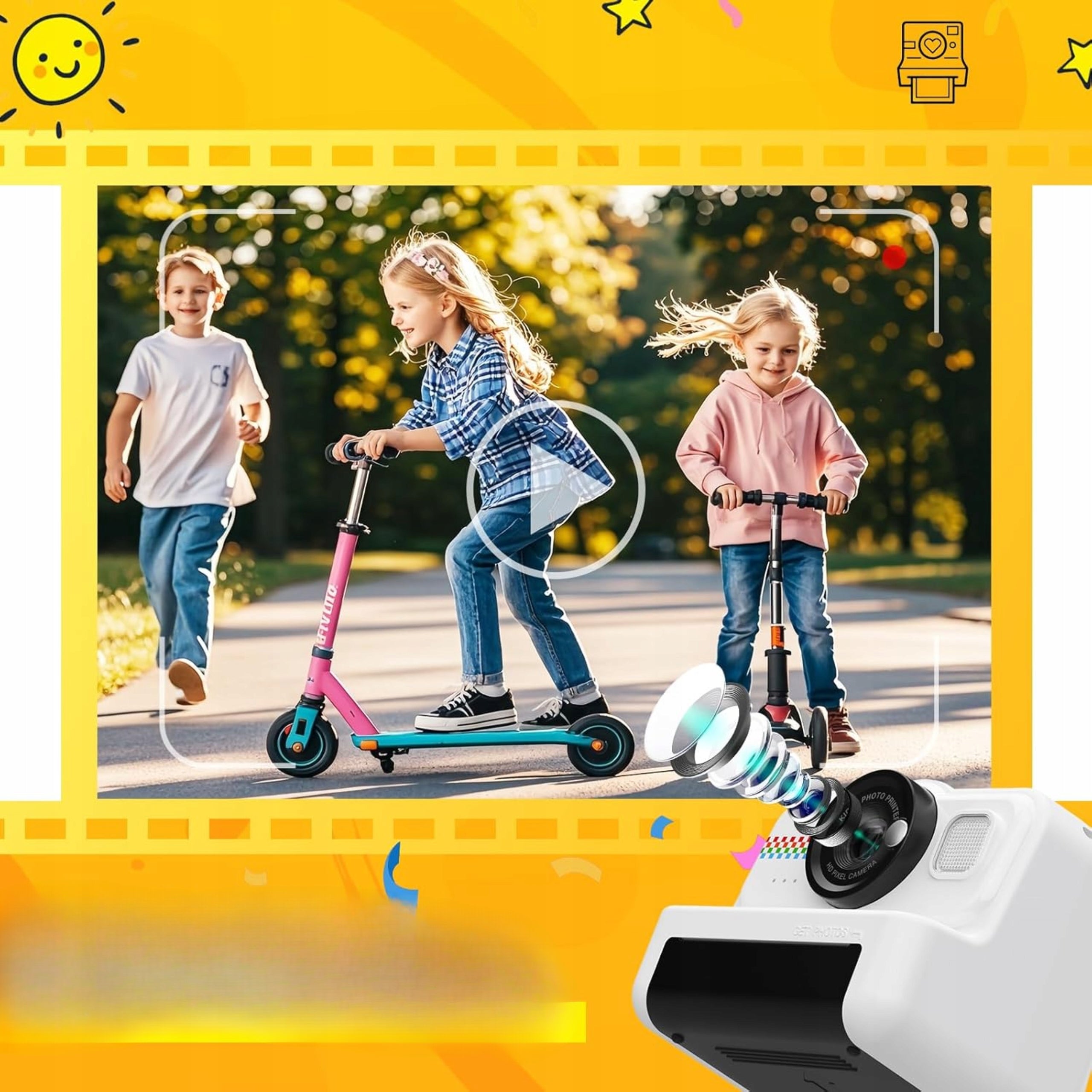 1080P Kids Digital Camera With Thermal Printer 32GB 3-12 Years Brand no brand