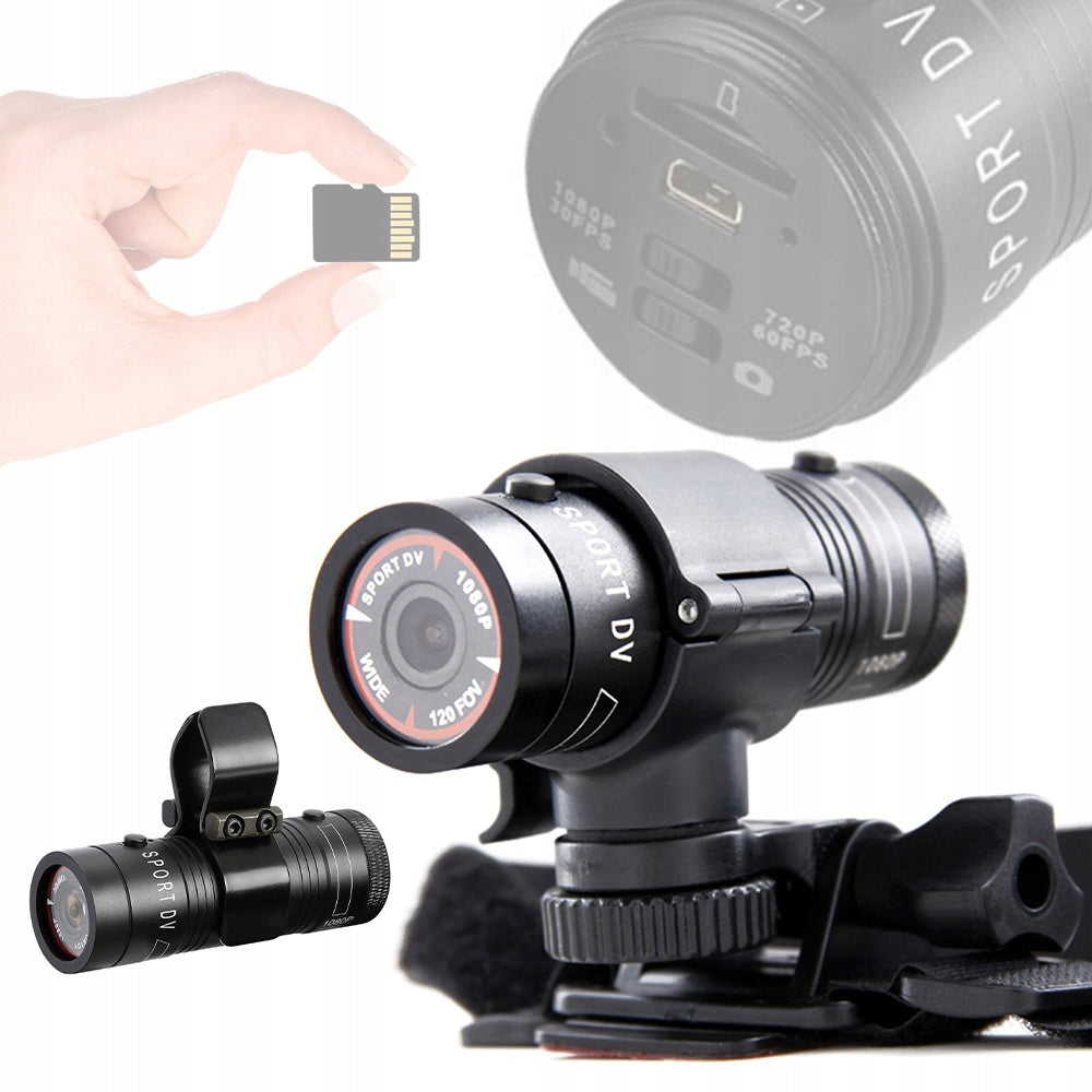 1080P PORTABLE HELMET CAMERA, BICYCLE SKI SPORTS RECORDER