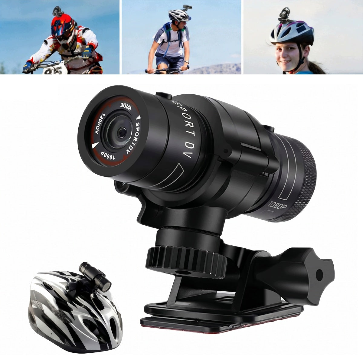 1080P SPORTS CAMERA For Car Motorcycle Dashboard Helmet
