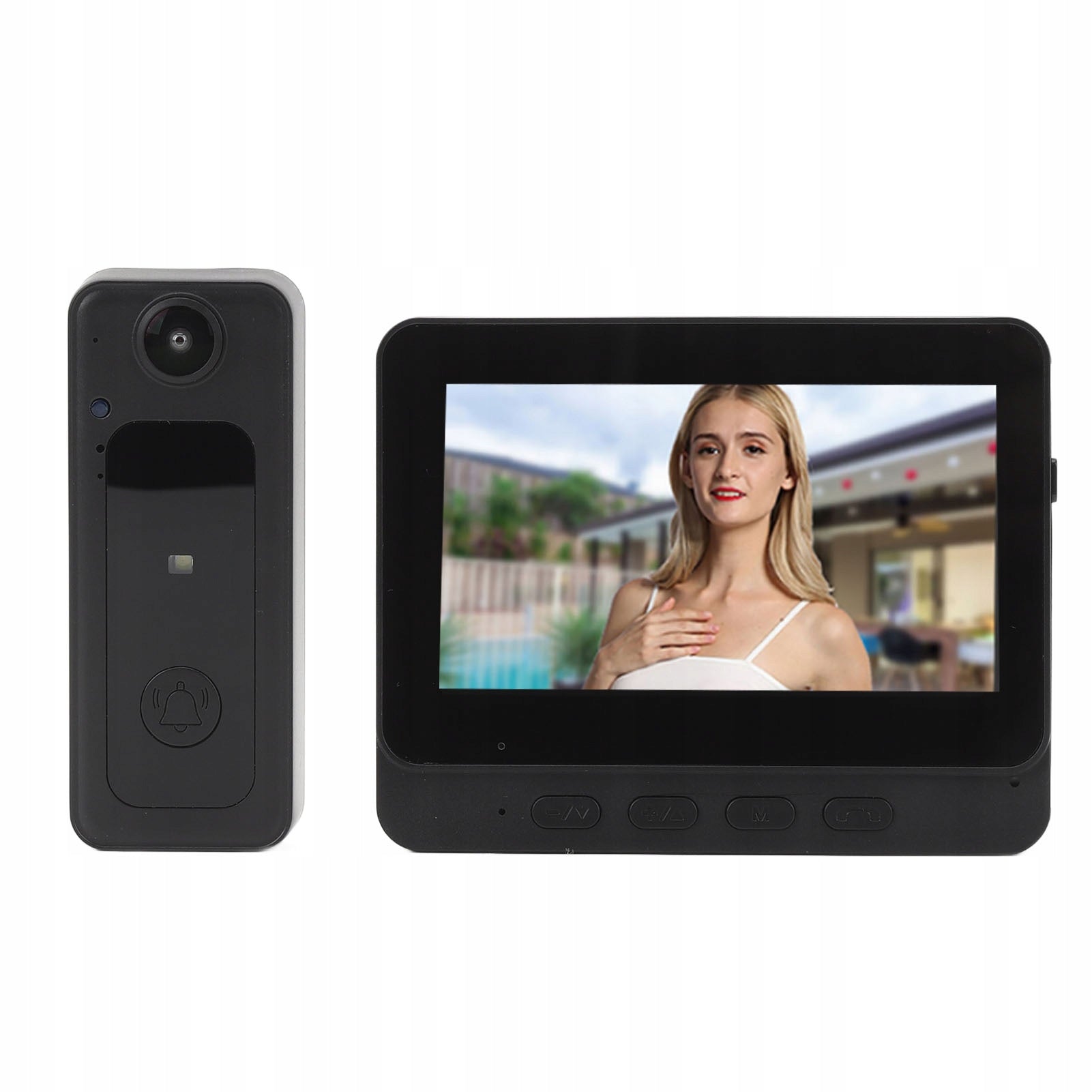 1080P Video Doorbell System Night Vision 4,3 Inch IP65 54 Color Screen