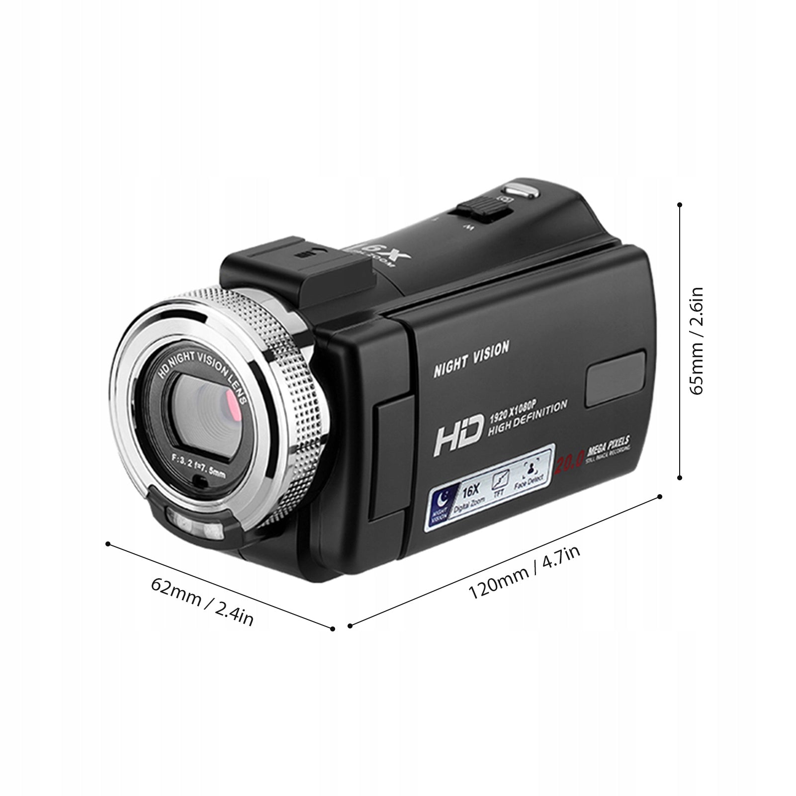 1080p Full HD 16X Digital Recording Video Camera Portable Camera With WI Model 3007MUYQ