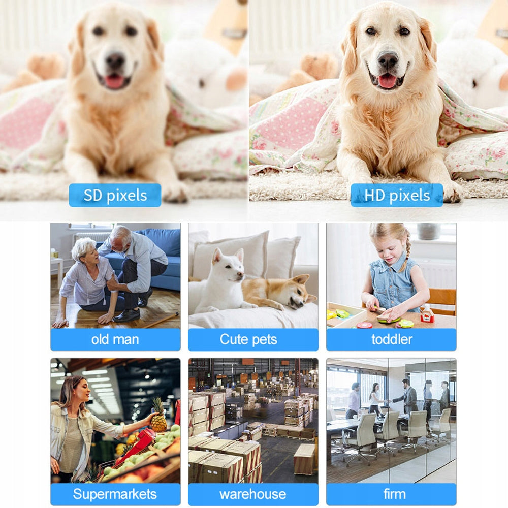 1080p Smart Wi-Fi Camera System Wireless Monitor 350° Rotatabl