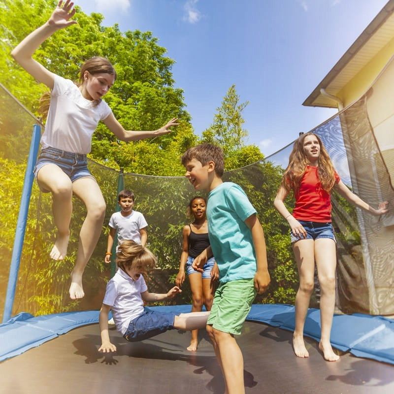 10FT GARDEN TRAMPOLINE FOR KIDS WITH MESH TRAMPOLINE WITH LADDER SOLID Number of springs/ropes 54
