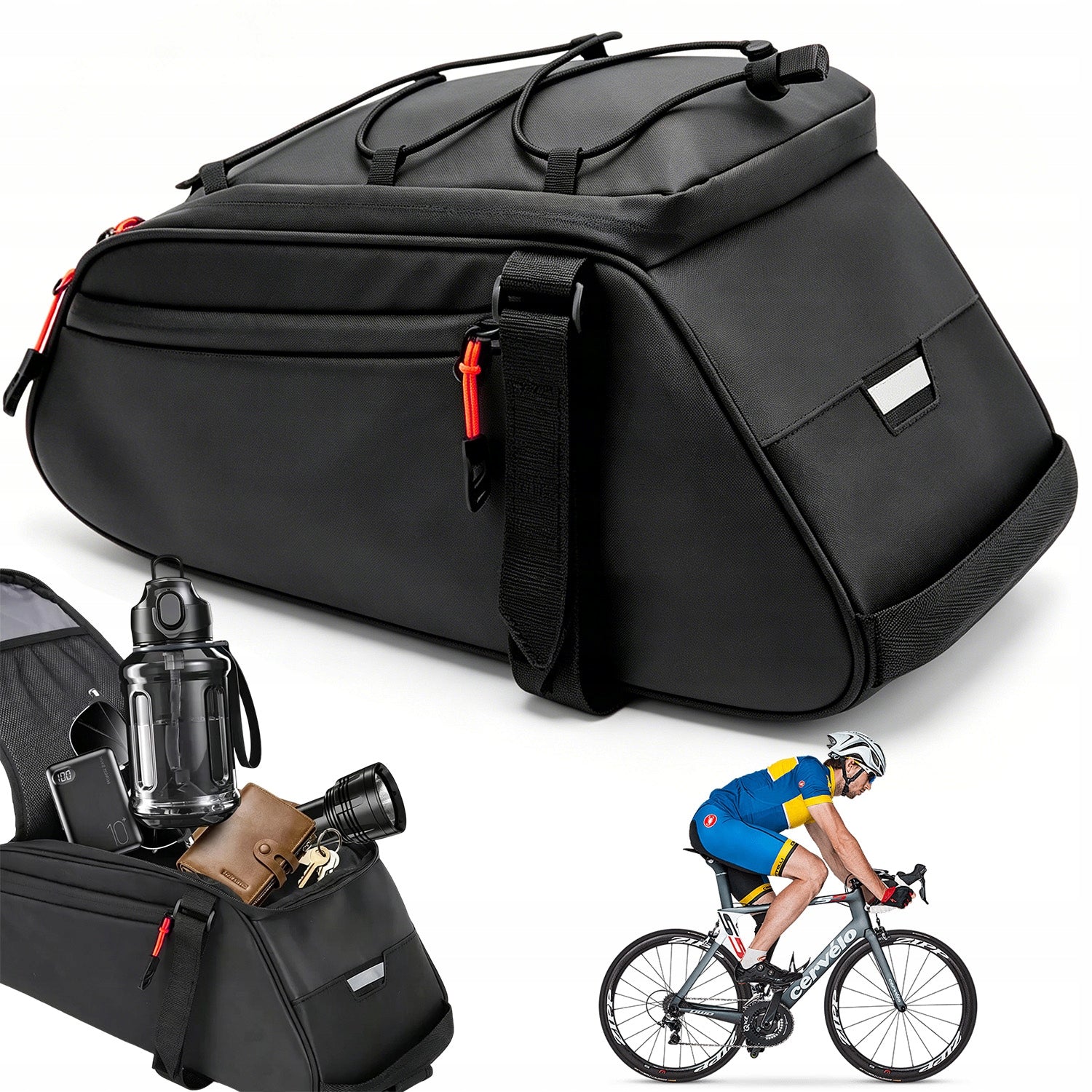 10L 900D WATERPROOF BICYCLE PANNIERS FOR BICYCLE REAR RACK