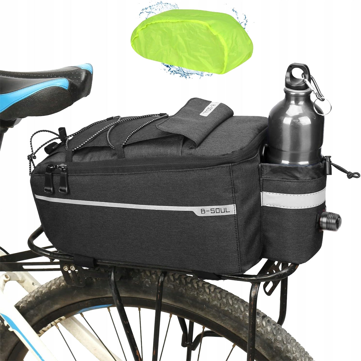 10L BICYCLE PANNIER FOR TRUNK WITH THERMAL REFLECTIVE SHOULDER STRAP Capacity 10 l