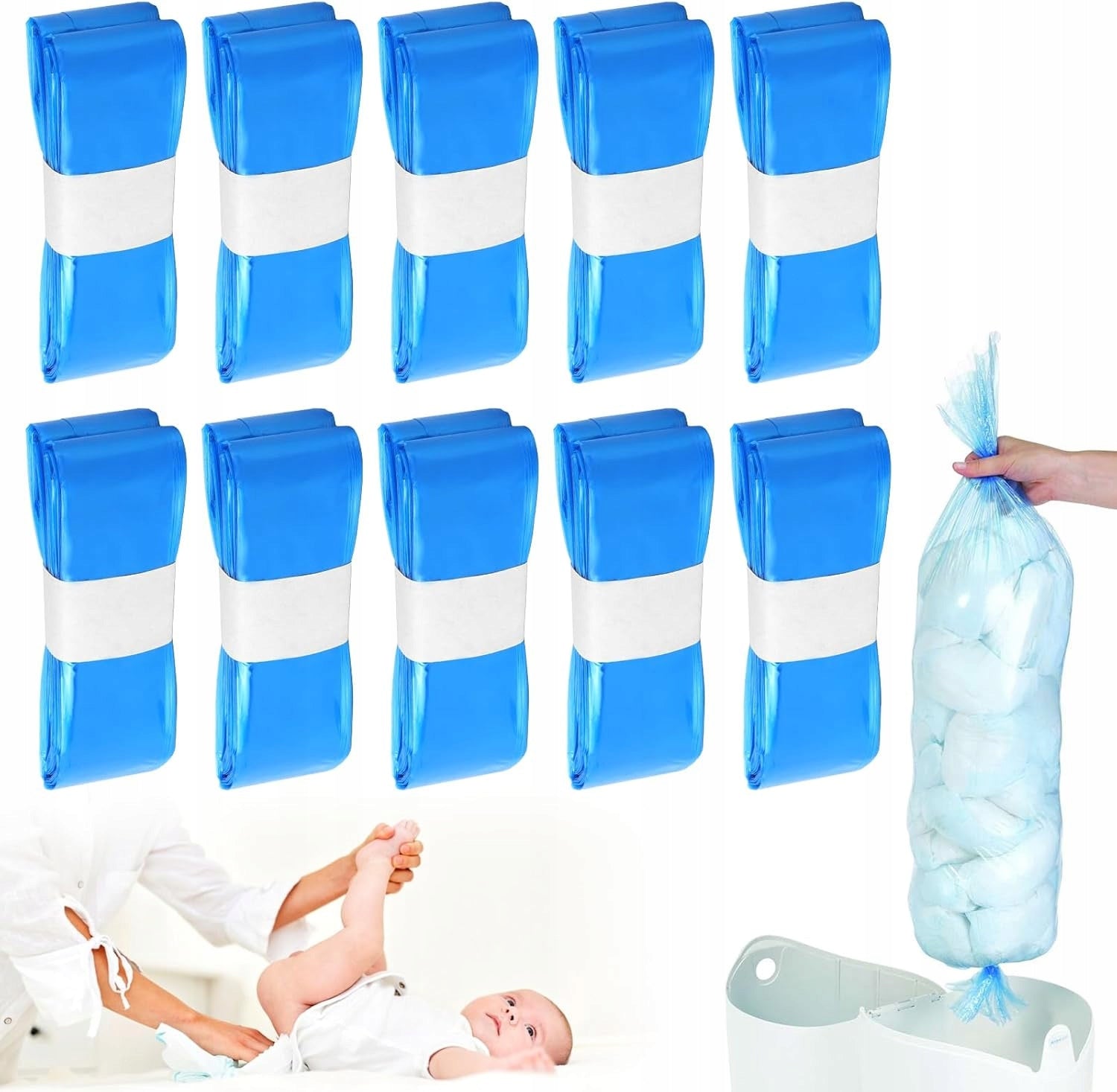 10PCS FOR ANGELCARE REFILLS CARTRIDGE FOR DIAPER CONTAINER BAGS