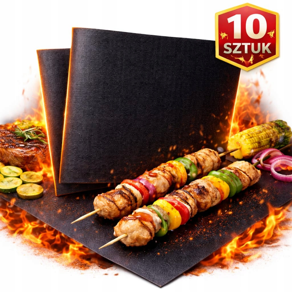 10PCS TEFLON MAT GRILL TRAY BAKING TRAY REUSABLE 10x Manufacturer code mata do grilla