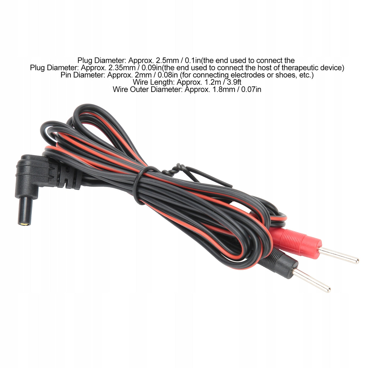 10PCS TENS ELECTRODE WIRE 2,35MM 1.2M 2-IN-1 Brand no brand