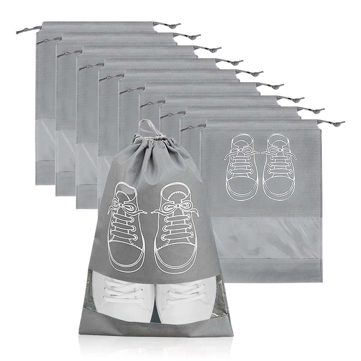 10PCS TRAVEL SHOE BAGS LARGE SHOE BAGS WITH TRANSPARENT