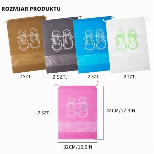 10PCS TRAVEL SHOE BAGS WITH ROPE FOR TRAINING Color multicolor