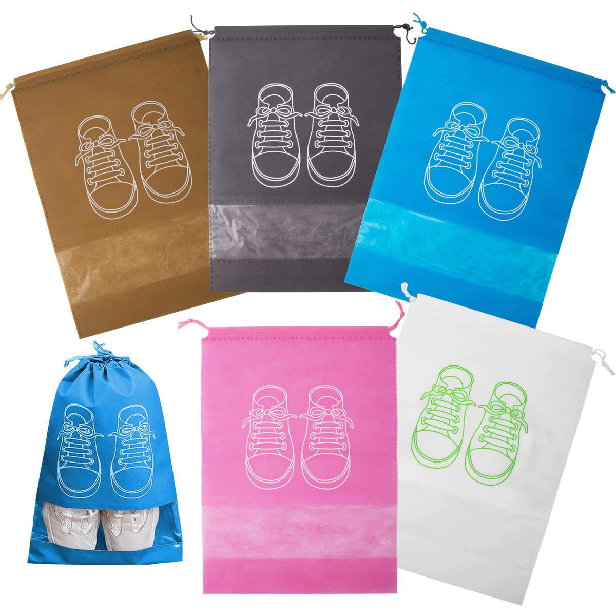 10PCS TRAVEL SHOE BAGS WITH ROPE FOR TRAINING
