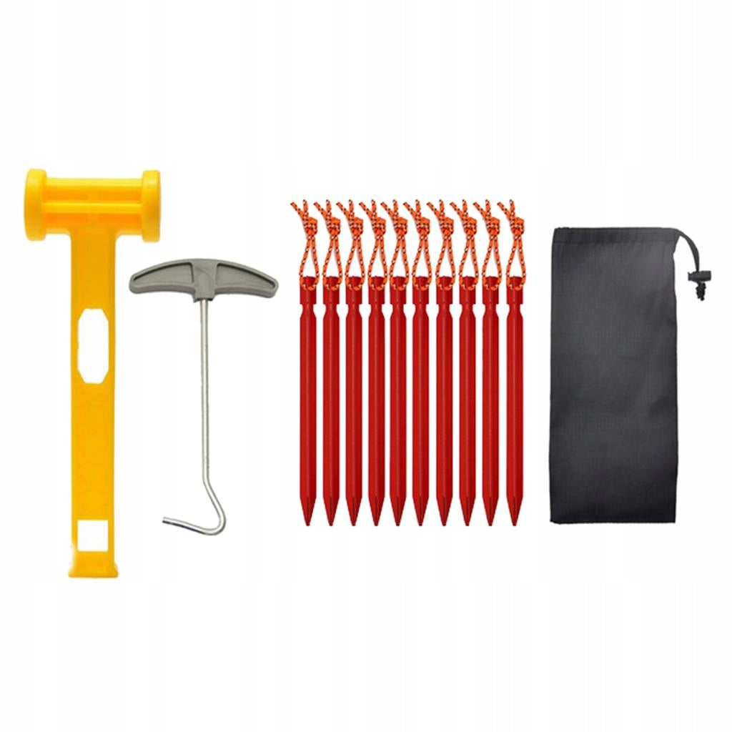 10PCS Ultralight Anti rust Aluminum Alloy Tent Peg Spike Camping Tarp Red Packaging status original