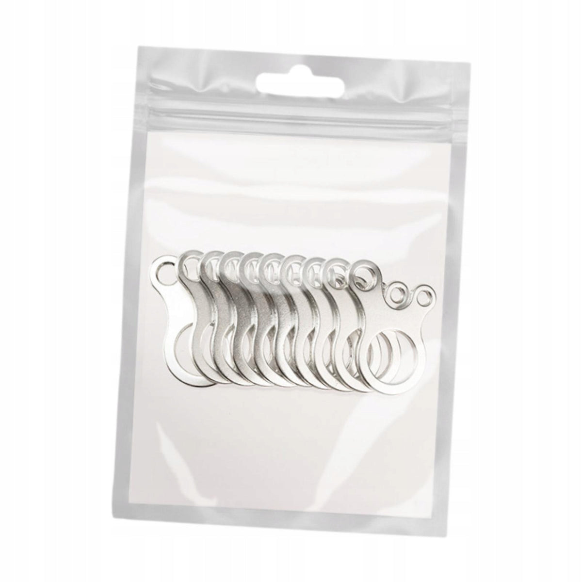 10Pc guyline Tensioners Tent Rope Tightener Hiking Wind Rope Buckle Silver Packaging status original