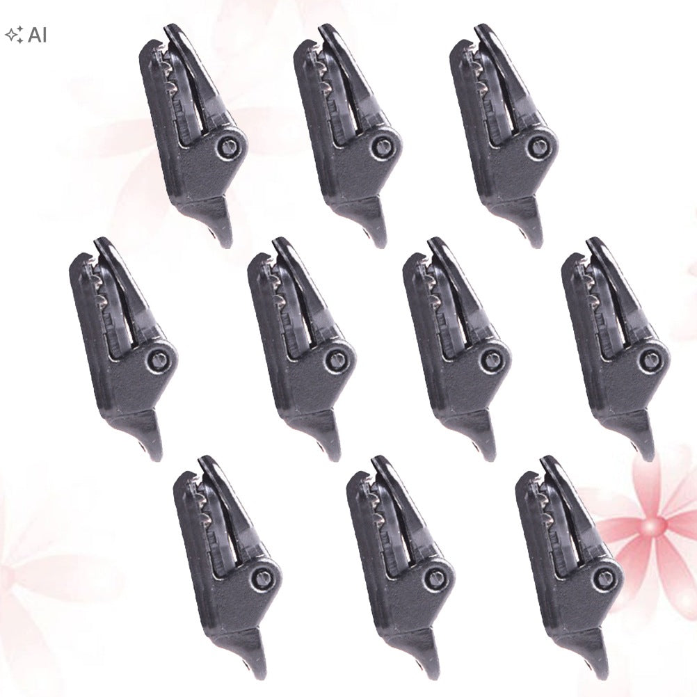 10Pcs Durable Black Tent Clamp Set with Alligator Clips for Camping