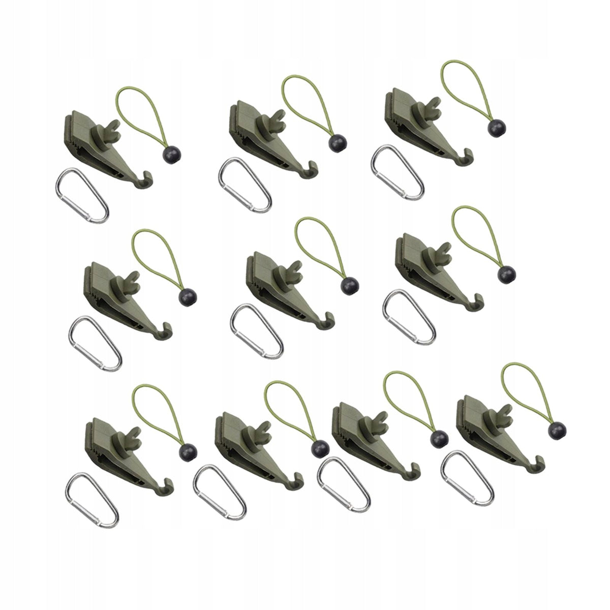 10Pcs Tarp Clips with Bungee Cords with Carabiners Canopy Clips for Style G