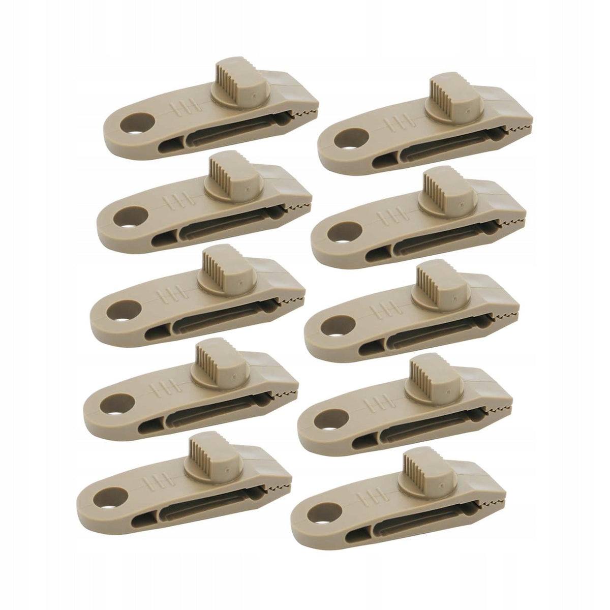10Pcs Tent Clamps Adjustable Rotation Tightness Windproof Light Brown Manufacturer code 14466072293